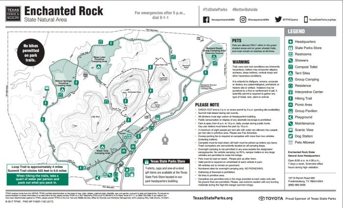 Topographic map of enchanted rock