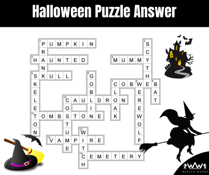 Halloween riddles crossword puzzle answer key